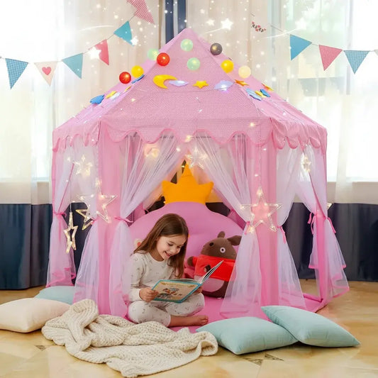 CASA CASTILLO INFANTIL + LUCES + LIBRO DE PINTURA